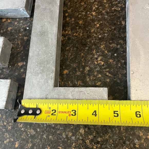 L Anthropologie Metal Zinc Industrial Letter L 8”x4.5”x1” Scandinavia Rustic - Picture 4 of 11